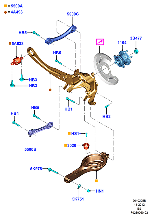 Рычаг задней подвески Ford Kuga 2 (2013-н.в.)