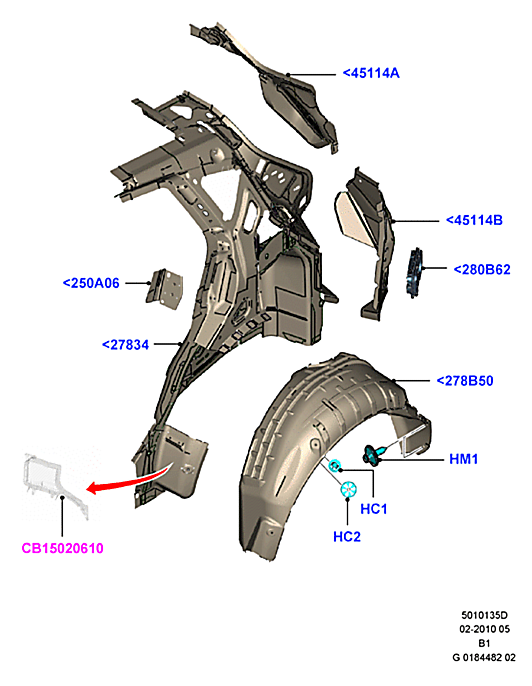 Подкрылок задний правый Ford Fiesta 5 (2001-2008)