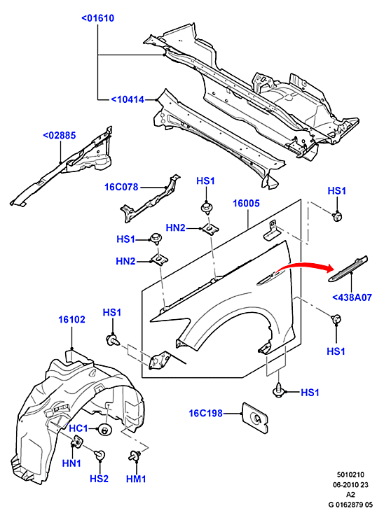 Подкрылок передний правый Ford Mondeo 4 (2007-2015)