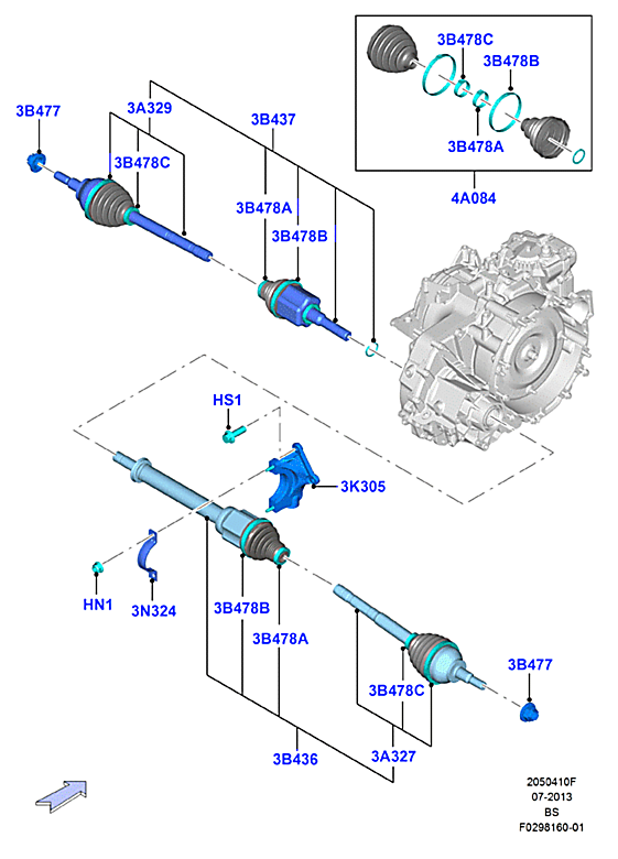 Пыльники ШРУСА переднего привода комплект Ford Kuga 2 (2013-н.в.)