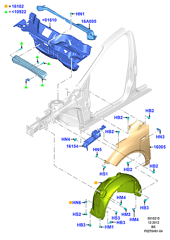 Подкрылок передний правый Ford Kuga 2 (2013-н.в.)