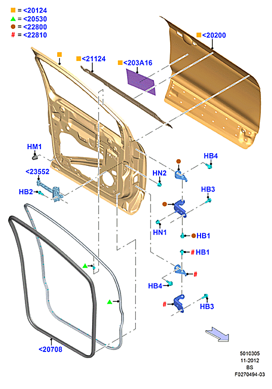 Дверь передняя правая Ford Kuga 2 (2013-н.в.)