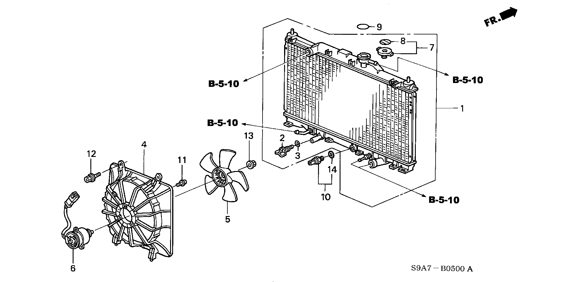 Крыльчатка вентилятора радиатора охлаждения Honda CR-V 3 (2007-2012)
