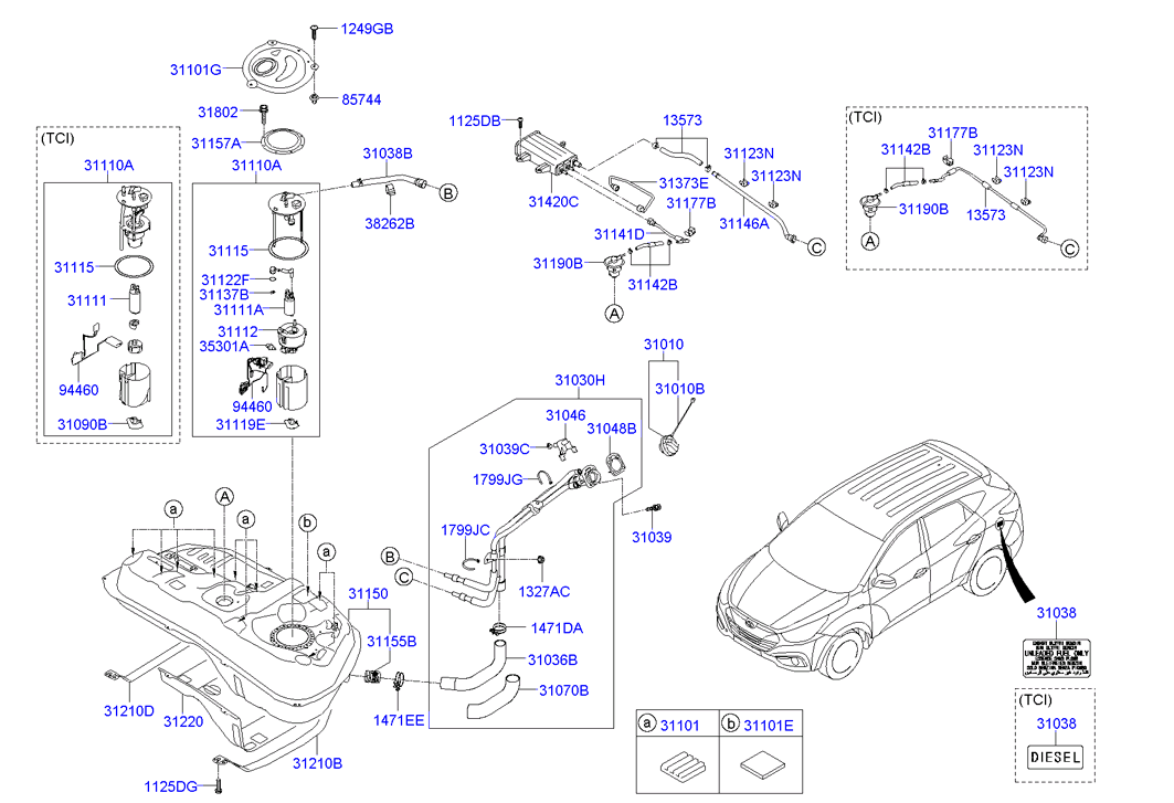 Насос топливный в сборе Hyundai ix35 (2009-2015)