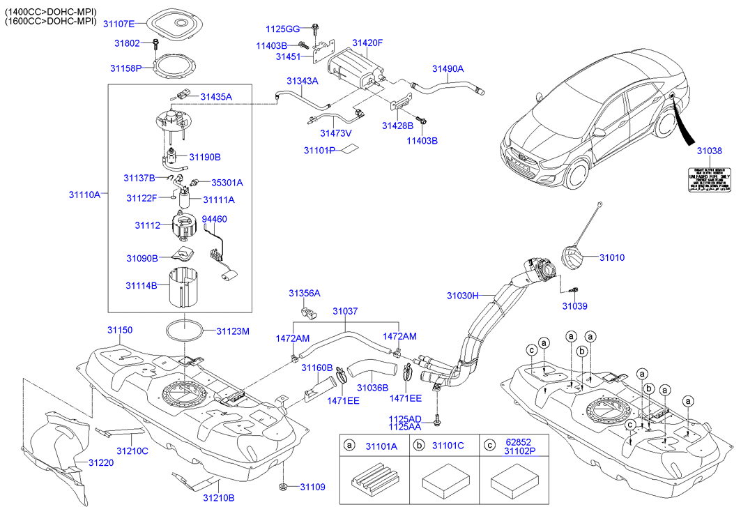 Насос топливный в сборе Hyundai Solaris (2010-н.в.)