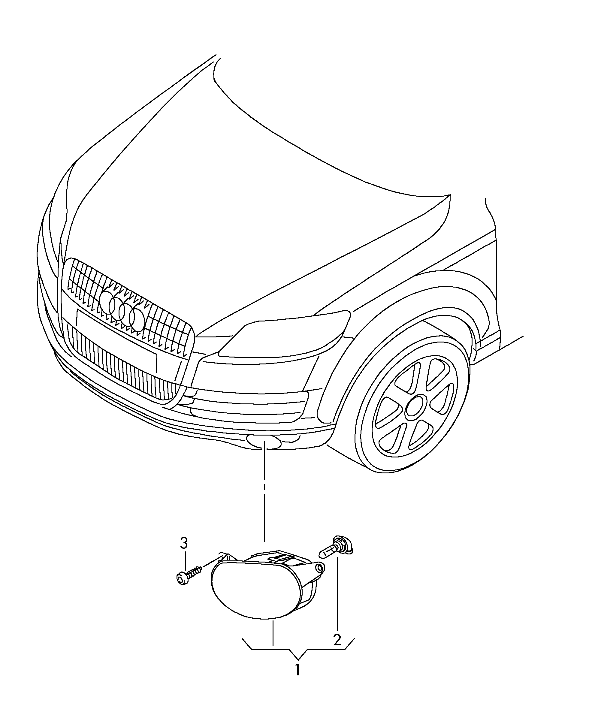 Фара противотуманная (ПТФ) правая Audi Q7 4L (2006-2015)