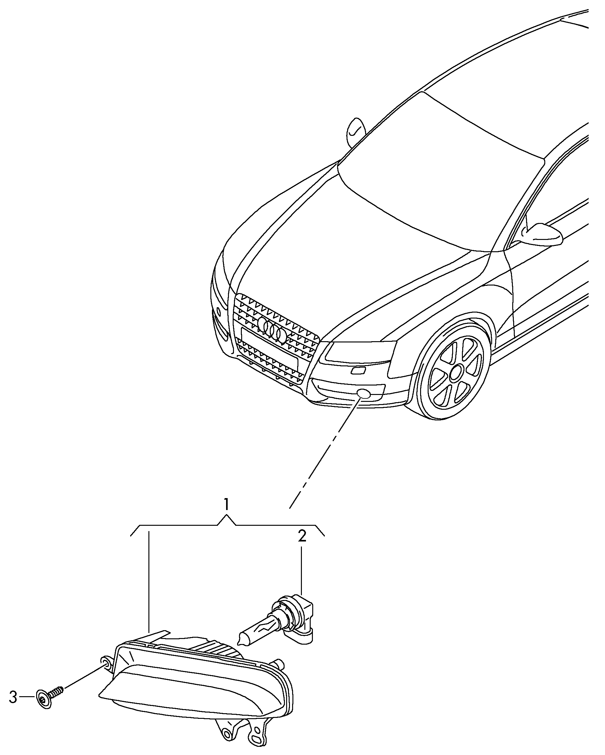 Фара противотуманная (ПТФ) левая Audi A4 B8 (2007-2015)