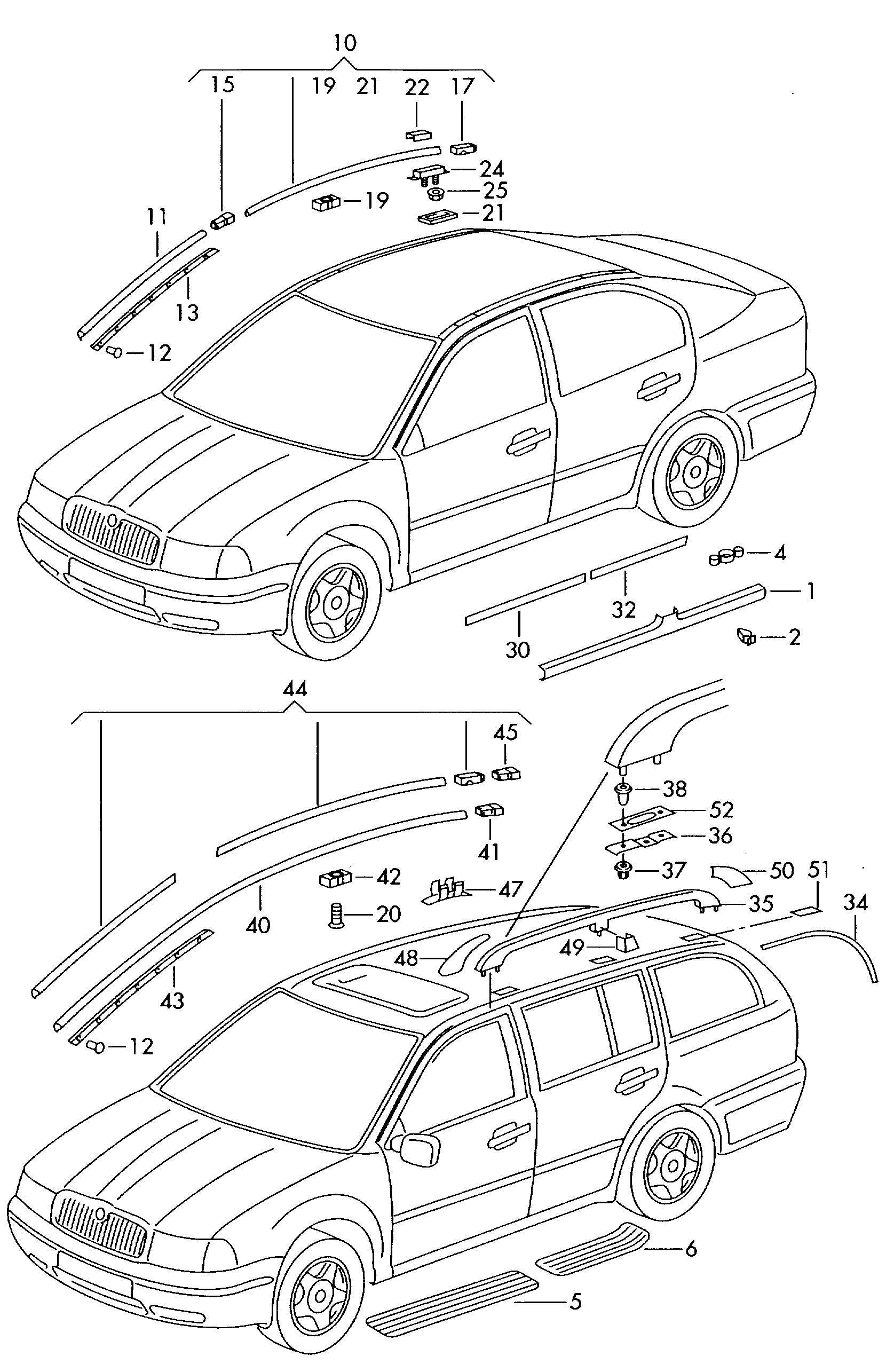 Молдинг двери передней левой Skoda Octavia Tour (2000-2010)