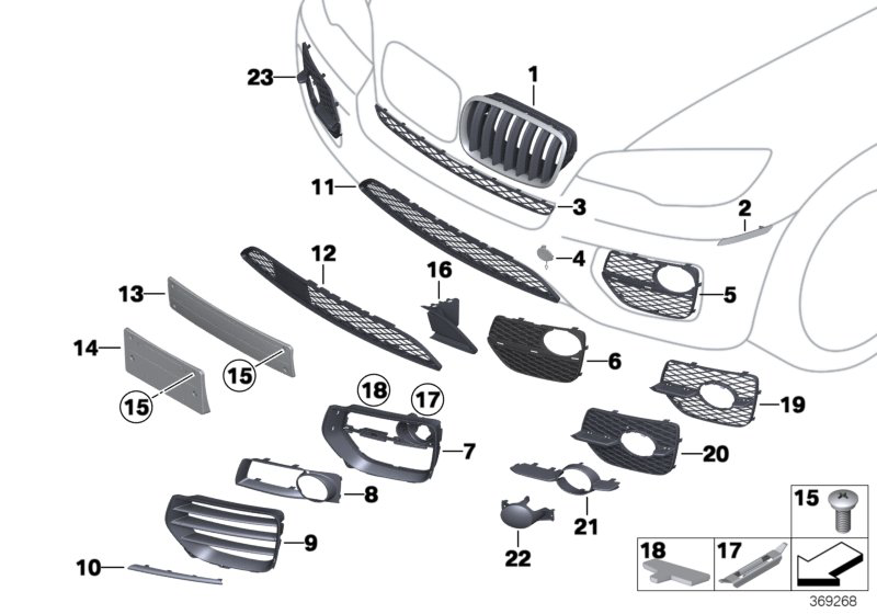 Решетка радиатора правая BMW X6 E71 (2008-2014)