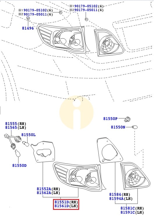 Фонарь левый наружный Toyota Corolla e150 (2006-2012)