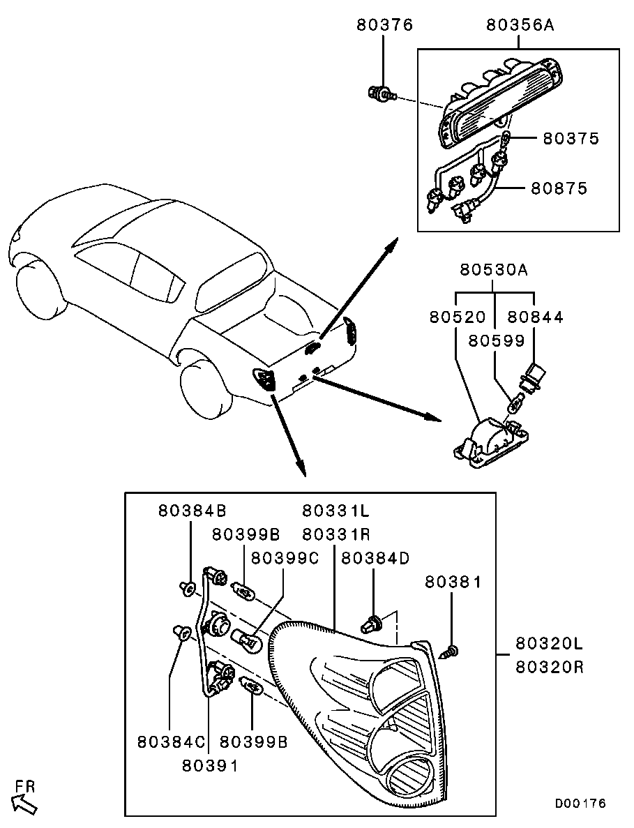 Фонарь левый наружний Mitsubishi L200 4 (2006-2016)