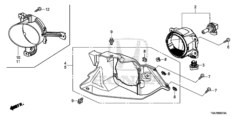 Фара противотуманная Honda CR-V 4 (2012-2016)