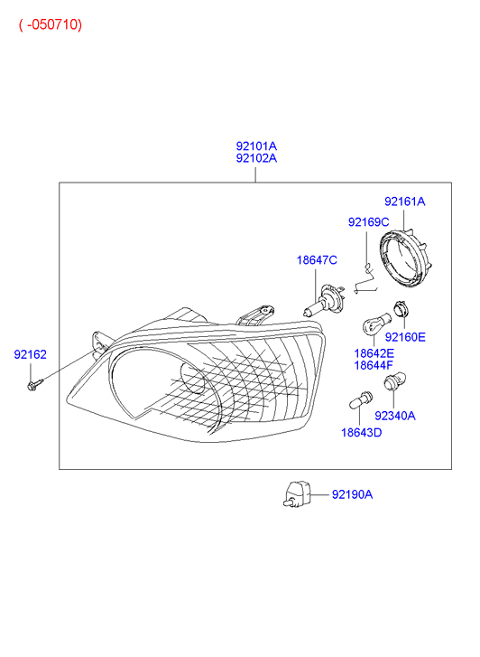 Фара левая Hyundai Getz (2002-2011)