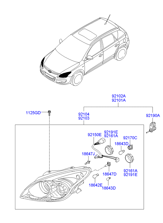 Фара левая Hyundai i30 I (2007-2012)