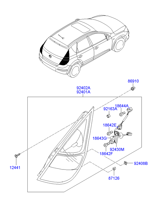 Фонарь левый Hyundai i30 I (2007-2012)