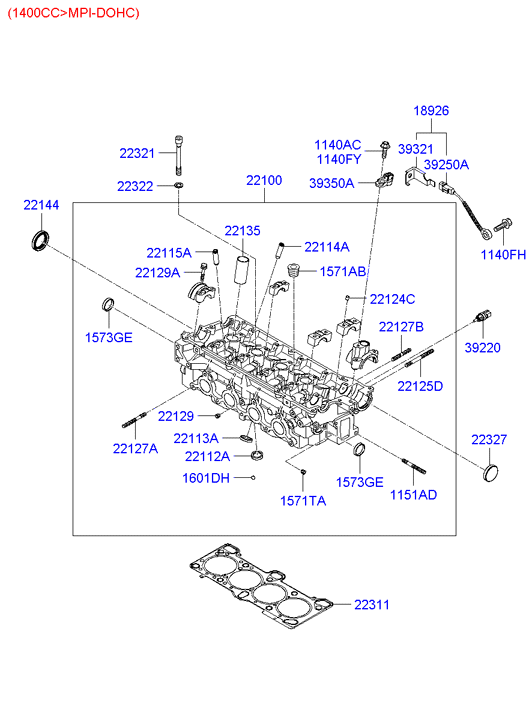 Прокладка ГБЦ Hyundai Getz (2002-2011)