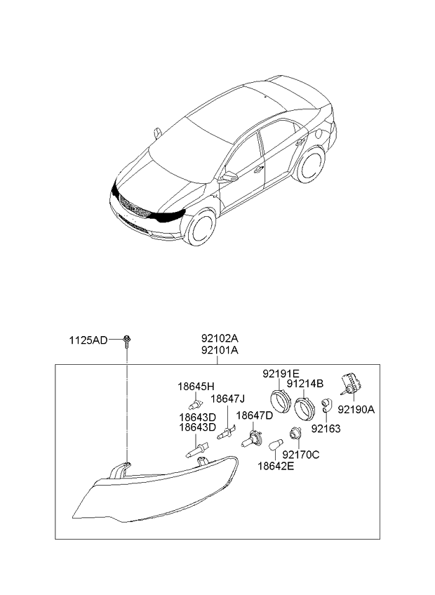 Фара правая KIA Cerato 2 (2009-2013)