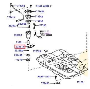 Сетка-фильтр насоса топливного Toyota Camry v30 (2001-2006)