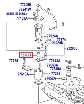 Насос топливный без сетки Toyota Camry v40 (2006-2011)