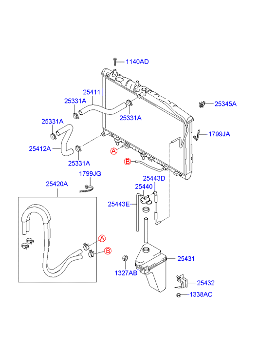 Патрубок радиатора верхний Hyundai Accent (2001-2006)