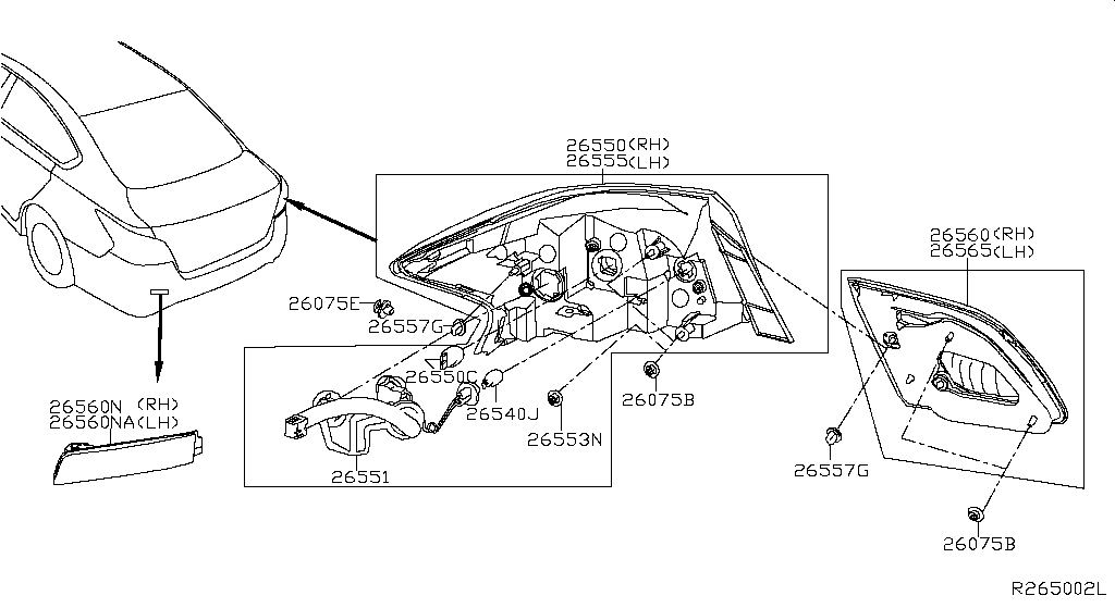 Фонарь правый наружный Nissan Sentra B17 (2012-2017)