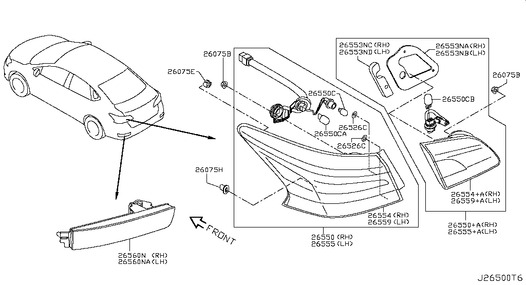 Фонарь правый внутренний Nissan Sentra B17 (2012-2017)