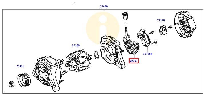 Диодный мост генератора Toyota Corolla e150 (2006-2012)