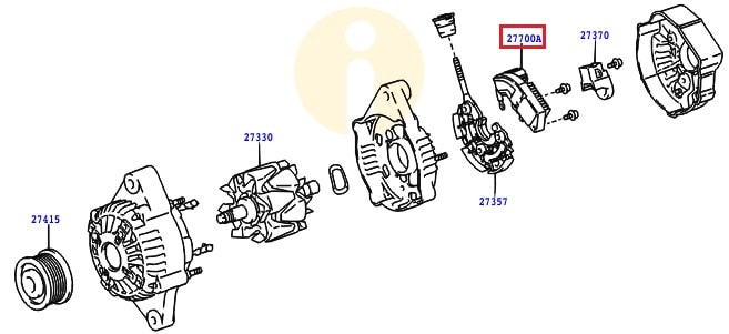 Регулятор напряжения генератора Toyota Prado 120 (2002-2009)
