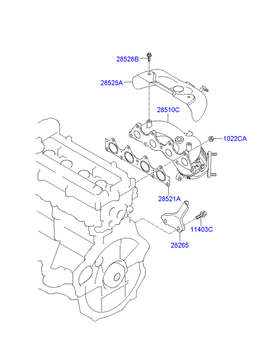 Прокладка выпускного коллектора Hyundai Solaris (2010-н.в.)