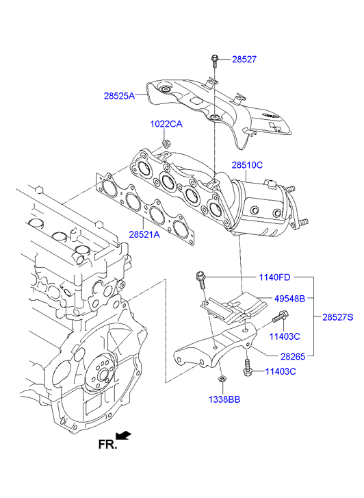 Прокладка выпускного коллектора Hyundai Elantra 4 (2006-2010)