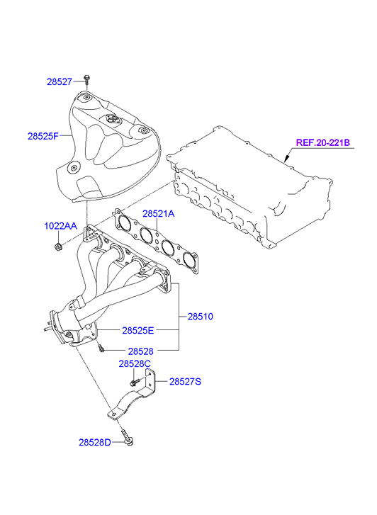 Прокладка выпускного коллектора Hyundai ix35 (2009-2015)