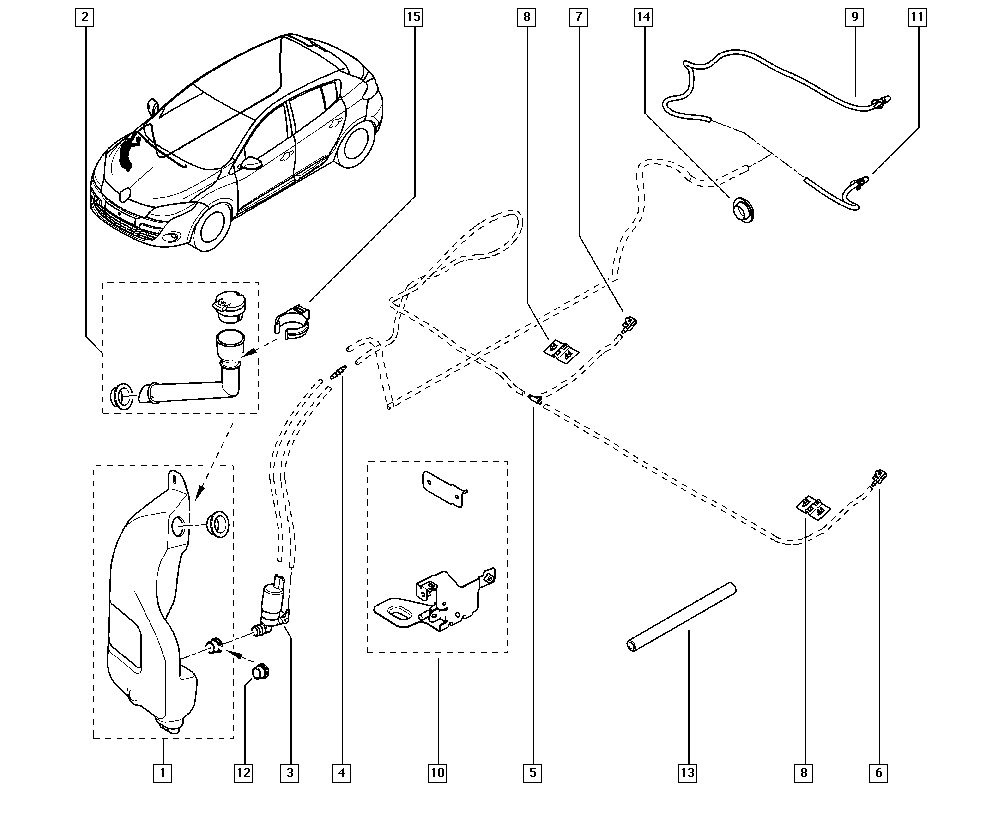 Бачок омывателя Renault Megane 3 (2009-2014)