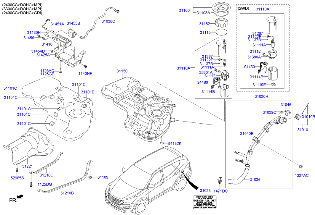 Насос топливный в сборе Hyundai Santa Fe 3 (2012-н.в.)