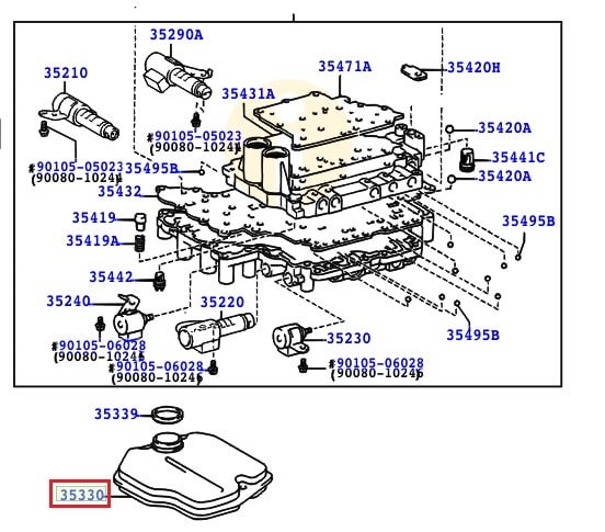 Фильтр АКПП (AT) Toyota Camry v30 (2001-2006)