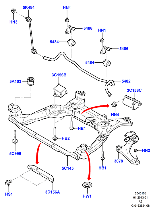 Рычаг передний правый в сборе с шаровой опорой Ford Mondeo 4 (2007-2015)