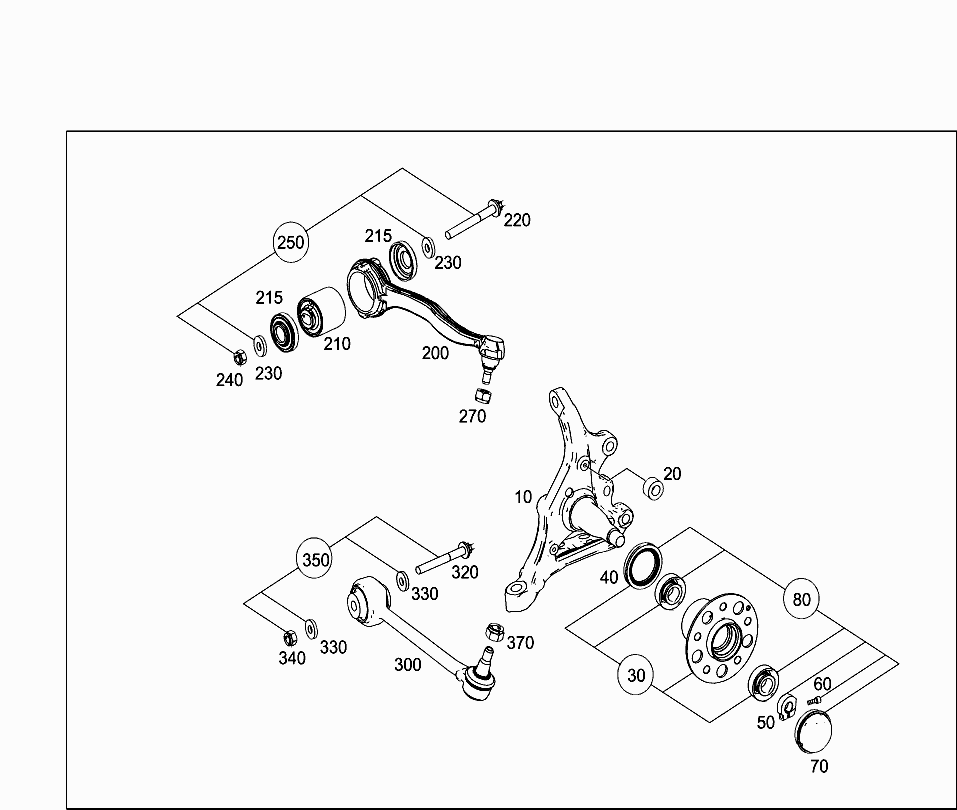 Рычаг задней подвески поперечный верхний передний правый Mercedes C-klass W204 (2007-2015)