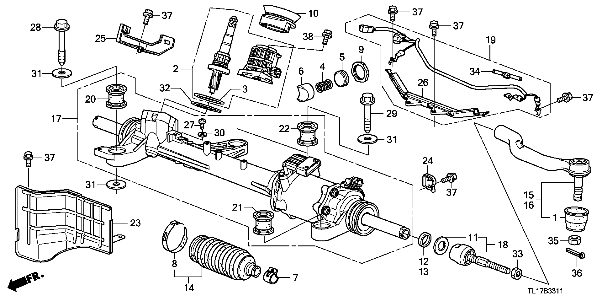 Пыльник рейки рулевой Honda Accord 8 (2008-2013)
