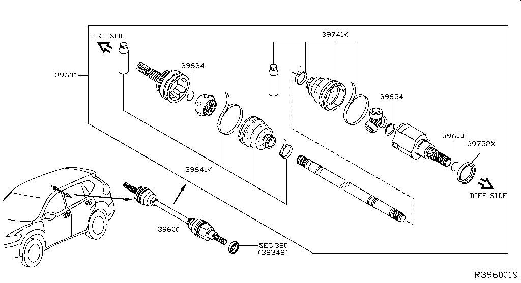 Вал приводной заднего моста в сборе Nissan X-Trail T32 (2015-н.в.)