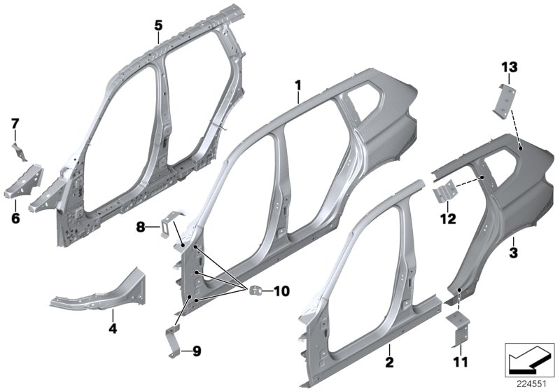 Крыло заднее левое BMW X3 F25 (2010 - н.в.)