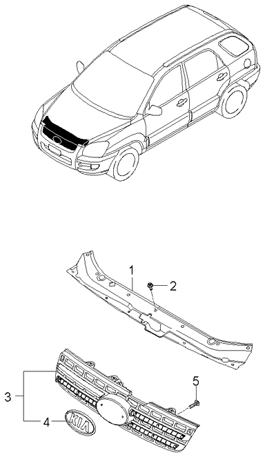 Решетка радиатора KIA Sportage 2 (2004-2010)