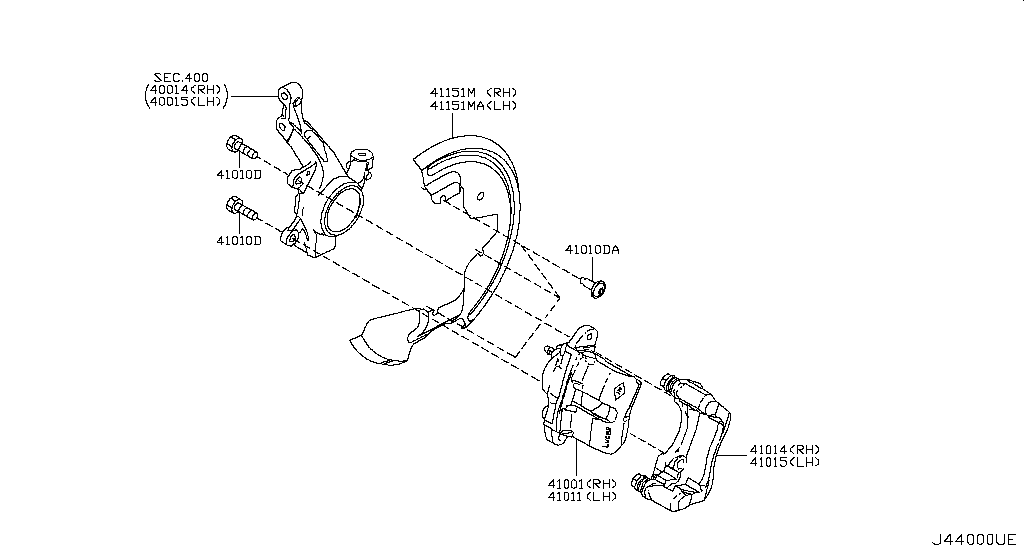 Направляющие переднего суппорта комплект Nissan Almera G15 (2013-н.в.)