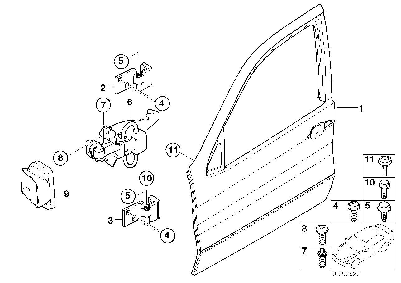 Дверь передняя правая BMW X5 E53 (1999-2006)