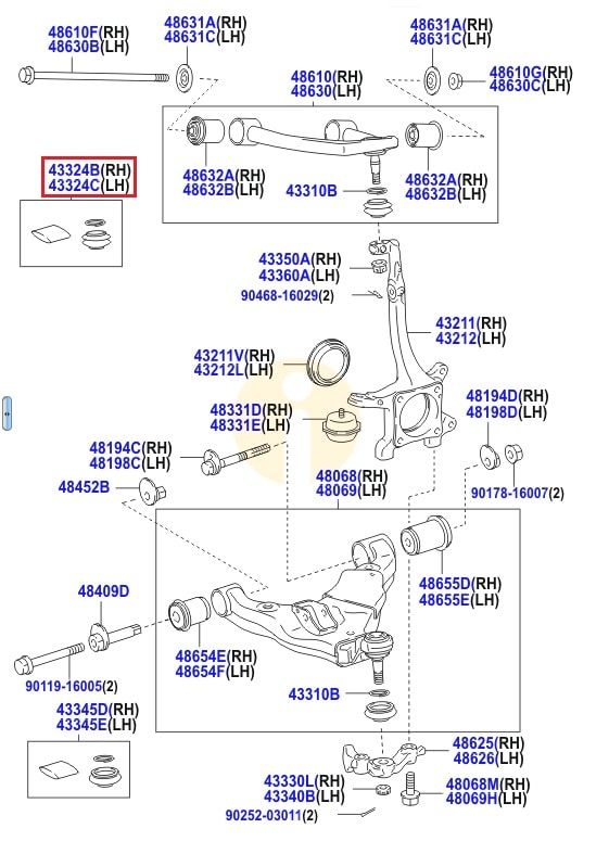 Пыльник шаровой опоры верхнего рычага Toyota Prado 150 (2009-н.в.)