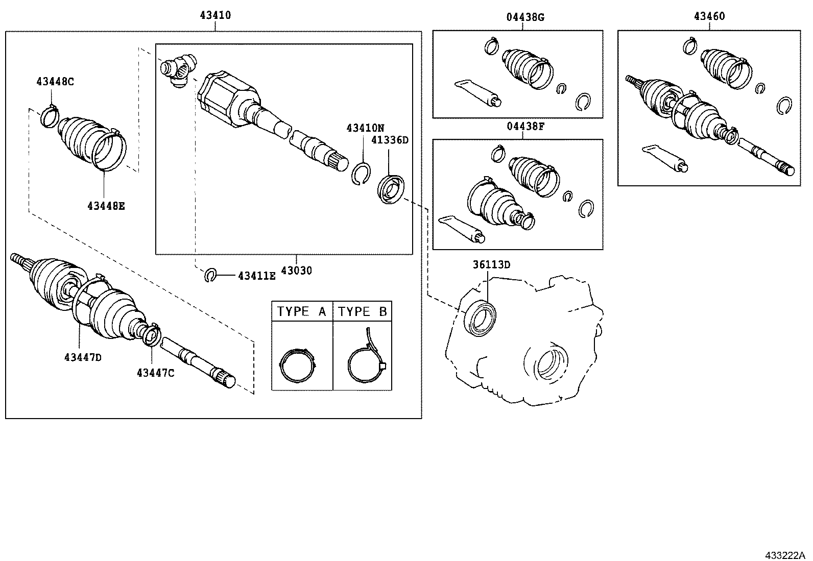 Привод передний в сборе правый Toyota Rav 4 II (2000-2005)