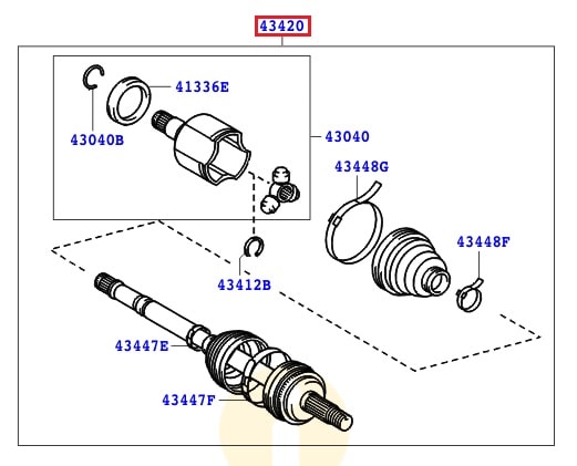 Привод передний в сборе левый Toyota Corolla e150 (2006-2012)