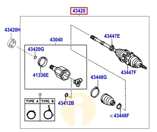 Привод передний в сборе левый Toyota Camry v40 (2006-2011)