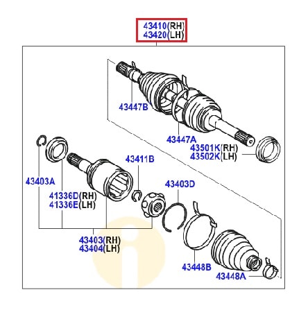 Привод передний в сборе Toyota L Cruiser 200 (2007-2015)