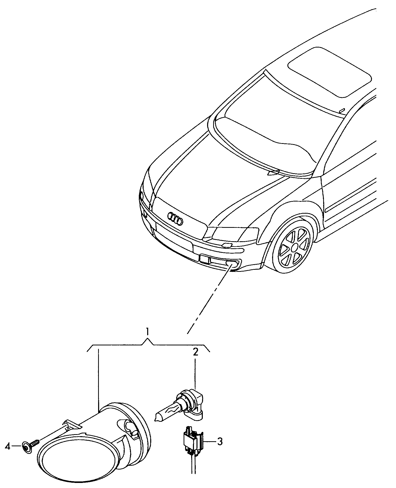 Фара противотуманная (ПТФ) левая Audi Q5 8R (2008-2017)