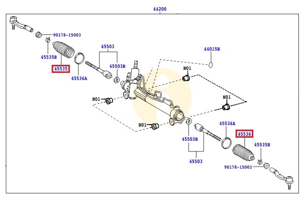 Пыльник рейки рулевой Toyota Camry v40 (2006-2011)