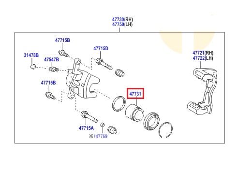 Поршень суппорта переднего Toyota Rav 4 III (2005-2013)